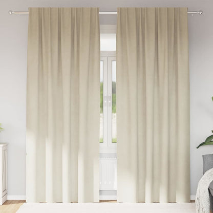 Blackout Curtains 2 pcs Cream 140 x 245 cm Velvet