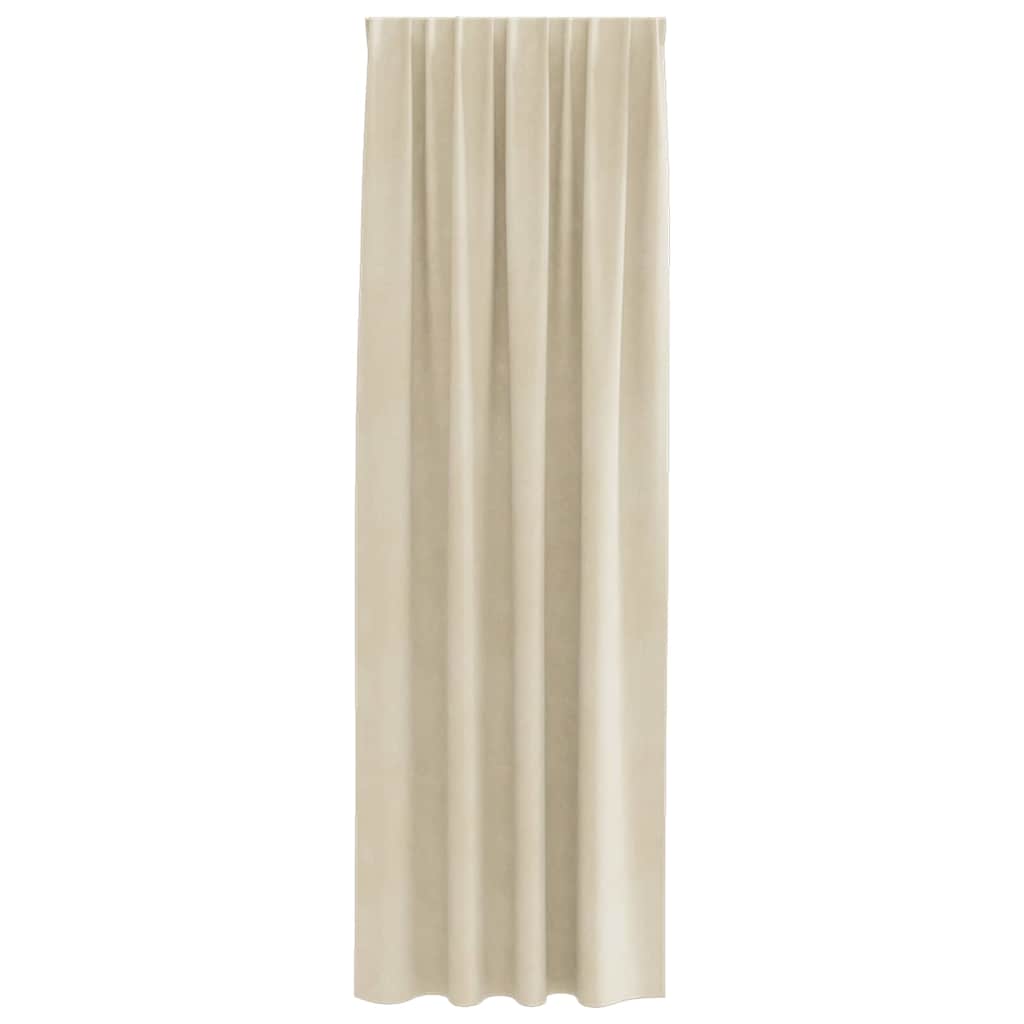 Blackout Curtains 2 pcs Cream 140 x 245 cm Velvet