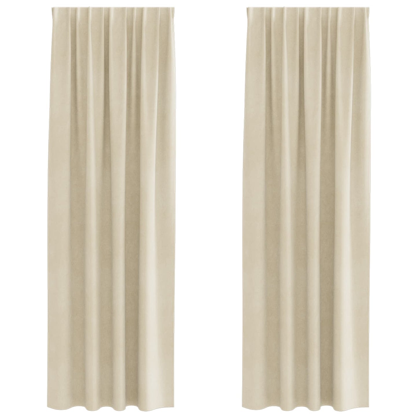 Blackout Curtains 2 pcs Cream 140 x 260 cm Velvet