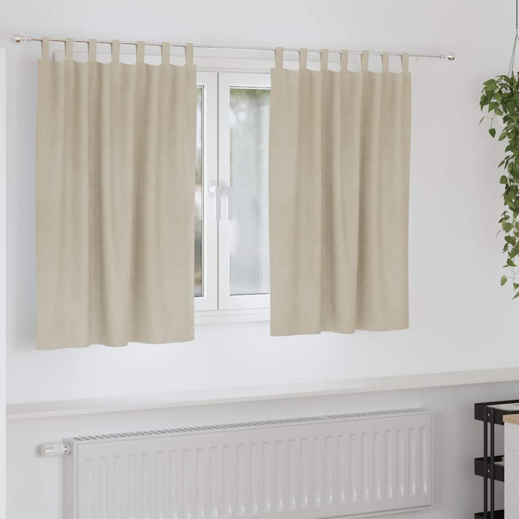 Blackout Curtains 2 pcs Cream 140 x 140 cm Velvet
