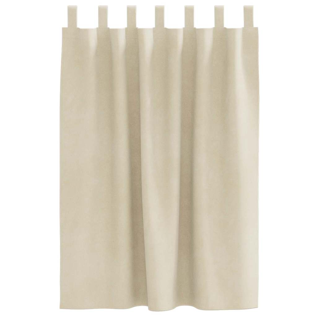 Blackout Curtains 2 pcs Cream 140 x 140 cm Velvet