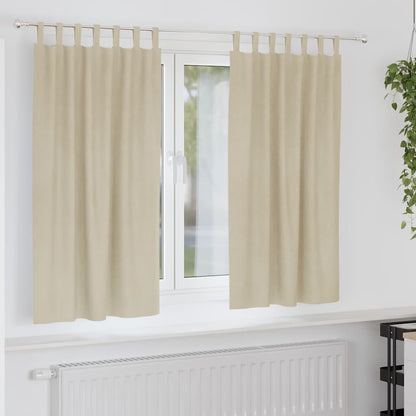 Blackout Curtains 2 pcs Cream 140 x 175 cm Velvet