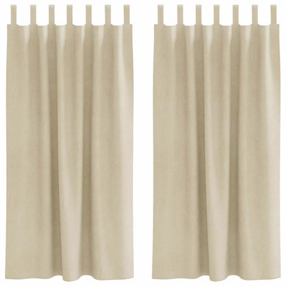 Blackout Curtains 2 pcs Cream 140 x 175 cm Velvet