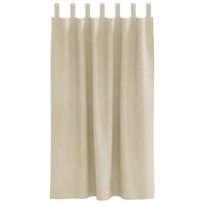 Blackout Curtains 2 pcs Cream 140 x 175 cm Velvet