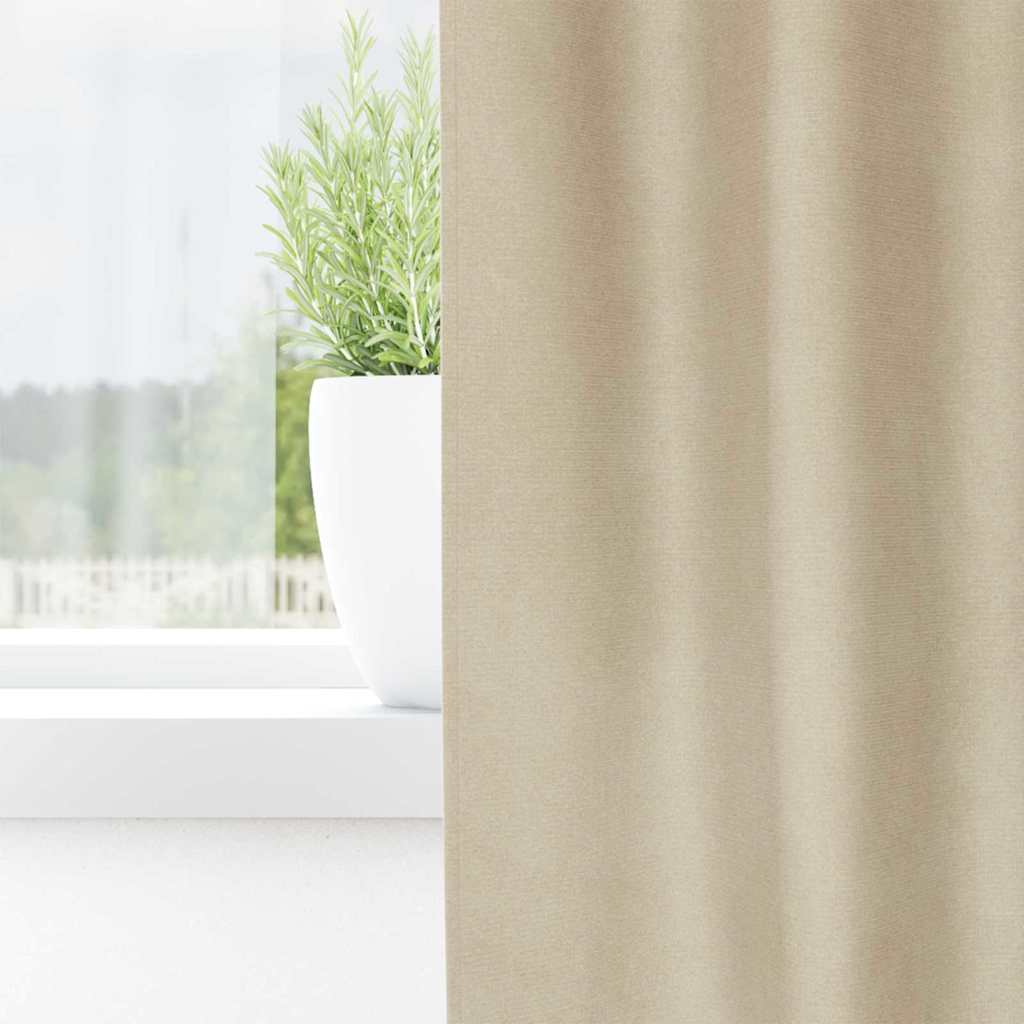 Blackout Curtains 2 pcs Cream 140 x 225 cm Velvet