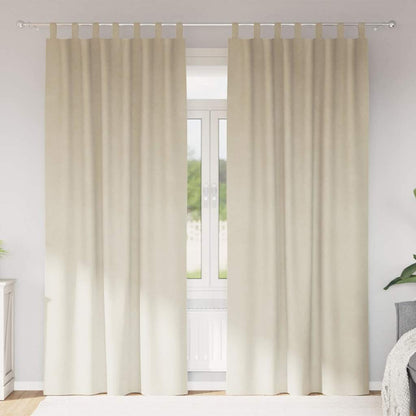 Blackout Curtains 2 pcs Cream 140 x 225 cm Velvet