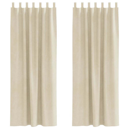 Blackout Curtains 2 pcs Cream 140 x 225 cm Velvet