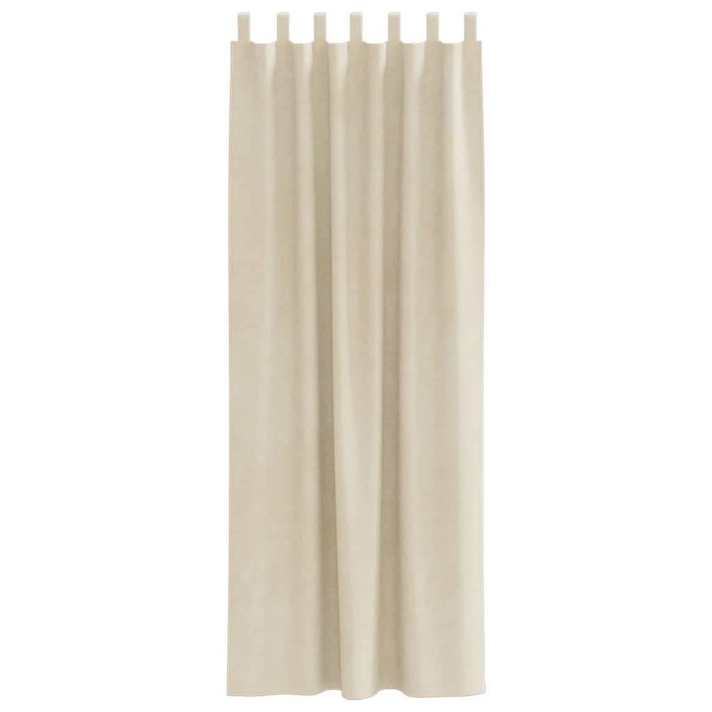 Blackout Curtains 2 pcs Cream 140 x 225 cm Velvet