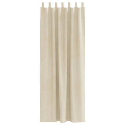Blackout Curtains 2 pcs Cream 140 x 225 cm Velvet