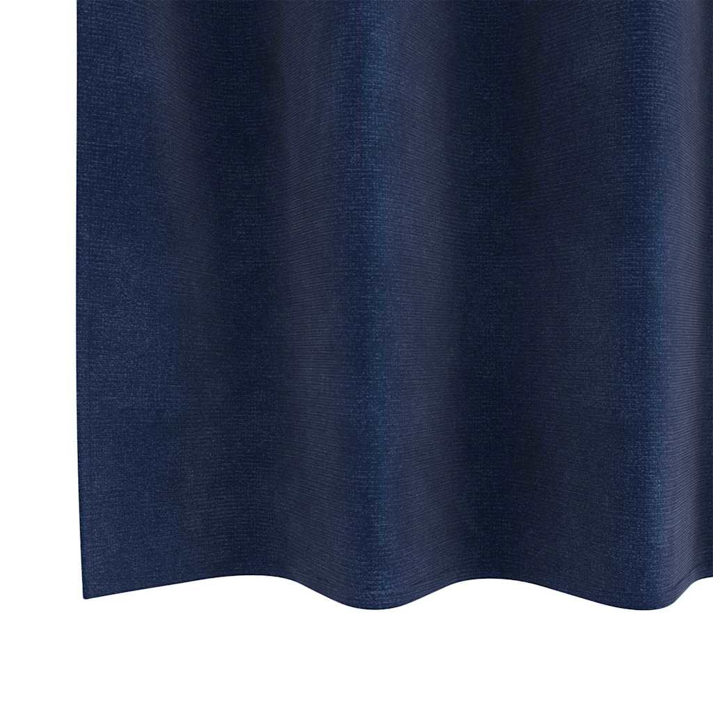 Blackout Curtains 2 pcs Dark Blue 140 x 175 cm Velvet
