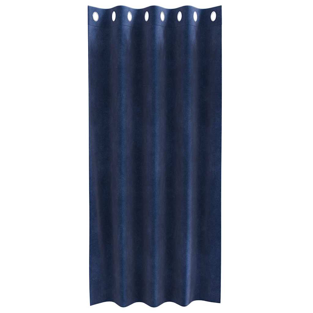 Blackout Curtains 2 pcs Dark Blue 140 x 175 cm Velvet
