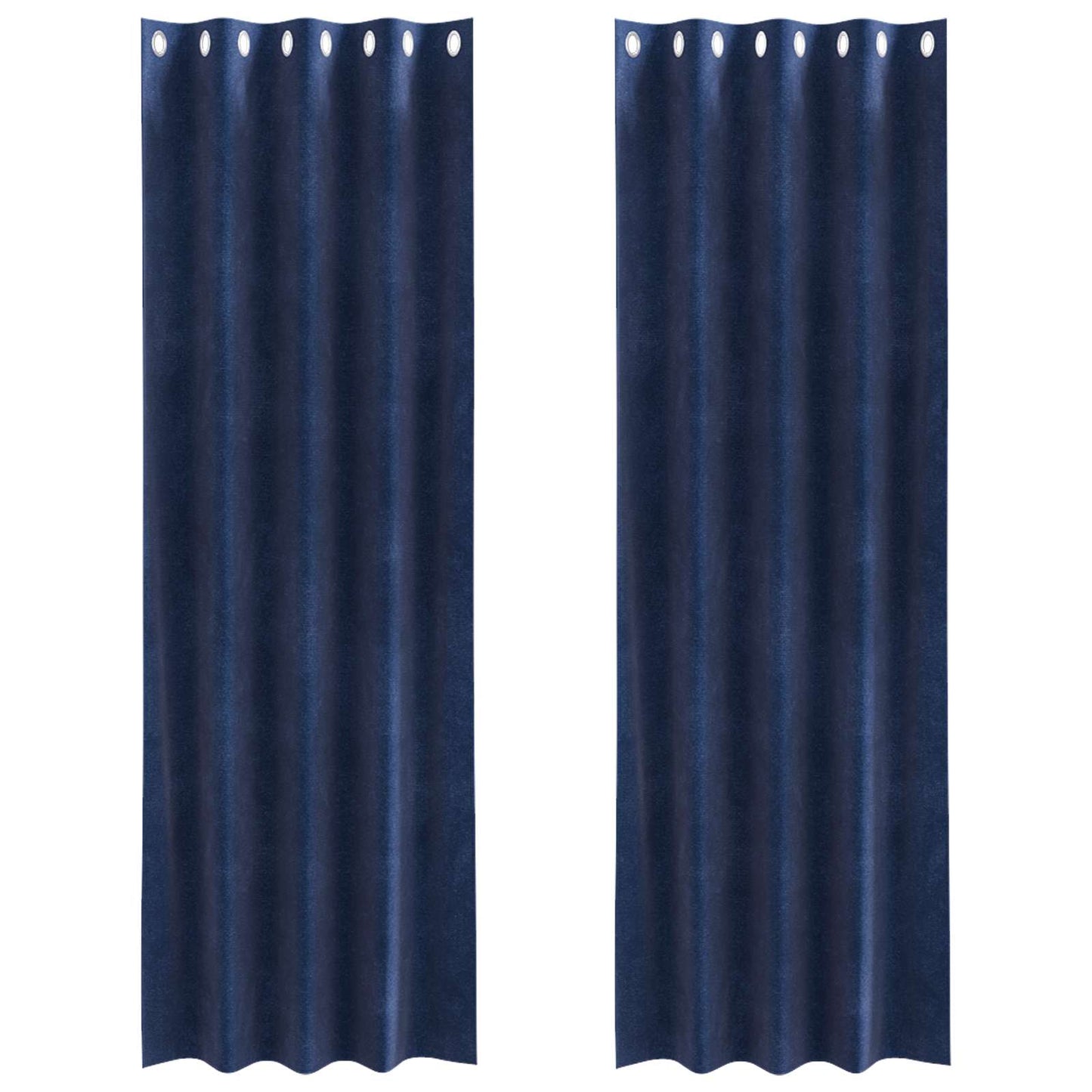 Blackout Curtains 2 pcs Dark Blue 140 x 225 cm Velvet