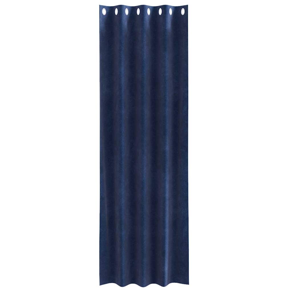 Blackout Curtains 2 pcs Dark Blue 140 x 245 cm Velvet
