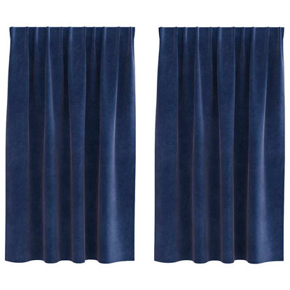 Blackout Curtains 2 pcs Dark Blue 140 x 140 cm Velvet