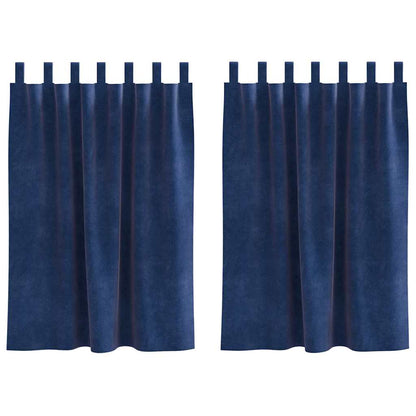Blackout Curtains 2 pcs Dark Blue 140 x 140 cm Velvet