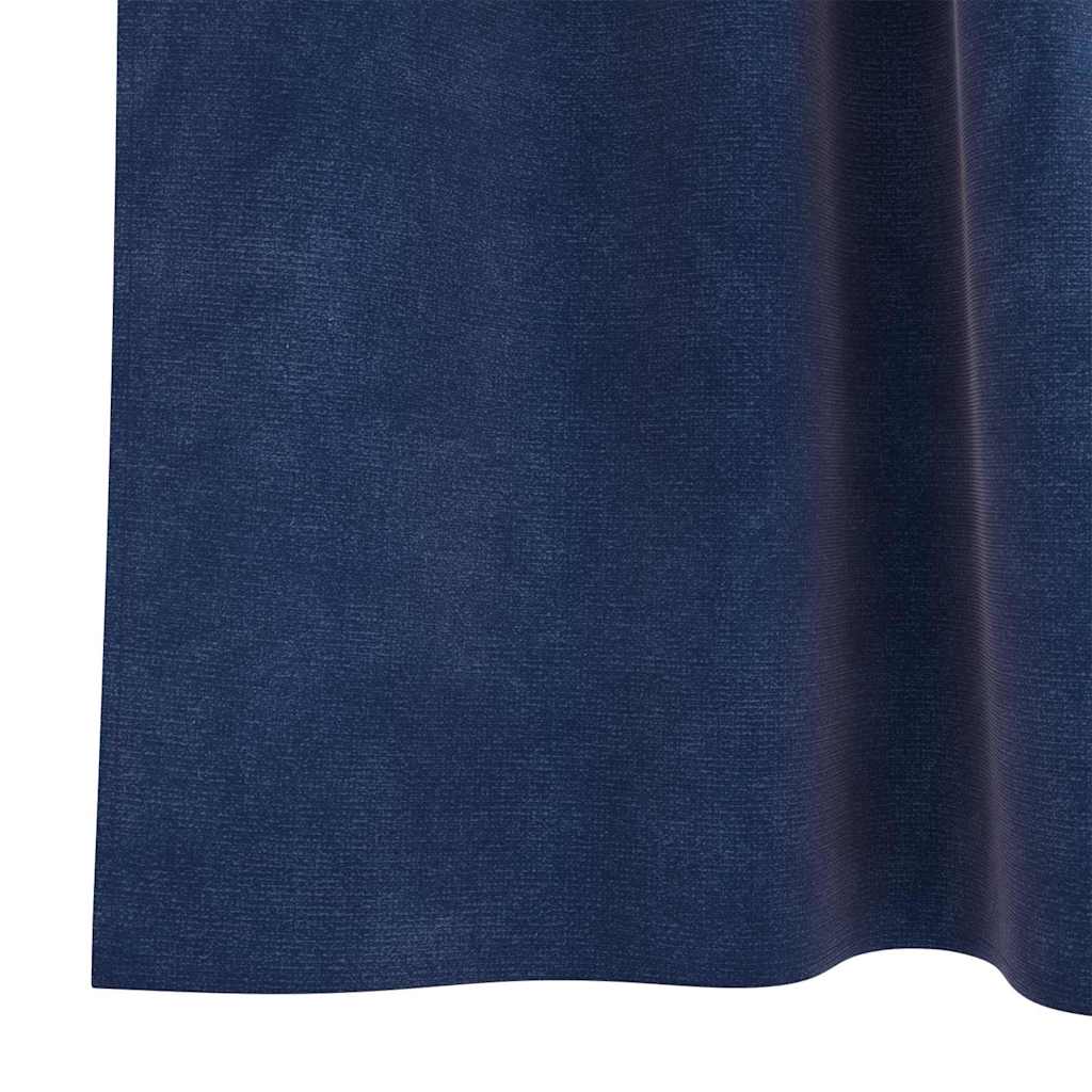 Blackout Curtains 2 pcs Dark Blue 140 x 175 cm Velvet