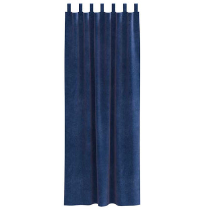Blackout Curtains 2 pcs Dark Blue 140 x 225 cm Velvet