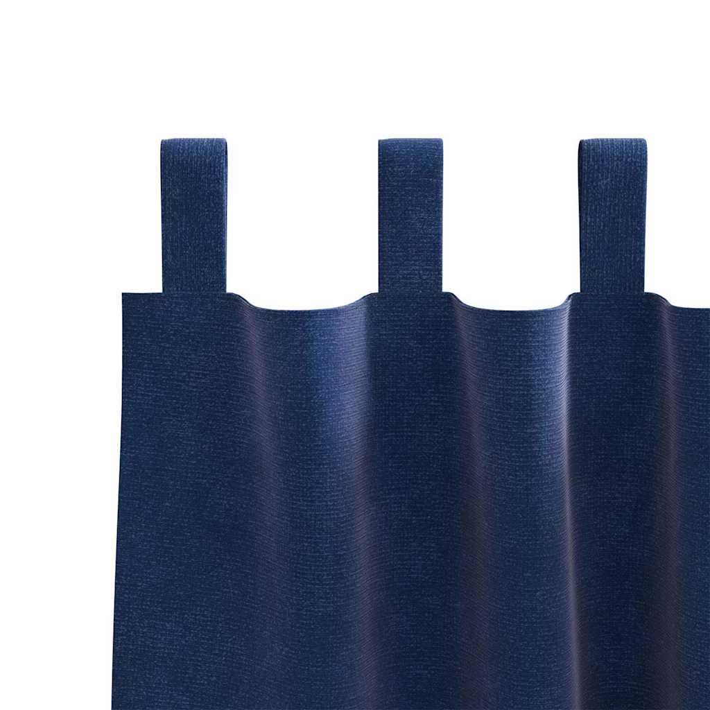 Blackout Curtains 2 pcs Dark Blue 140 x 245 cm Velvet