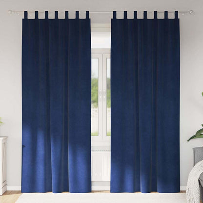 Blackout Curtains 2 pcs Dark Blue 140 x 260 cm Velvet