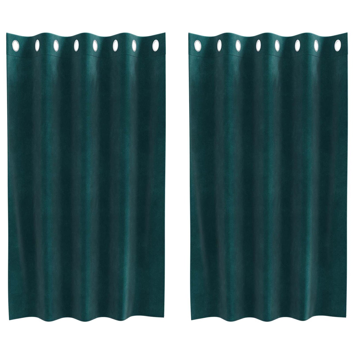 Blackout Curtains 2 pcs Dark Green 140 x 140 cm Velvet