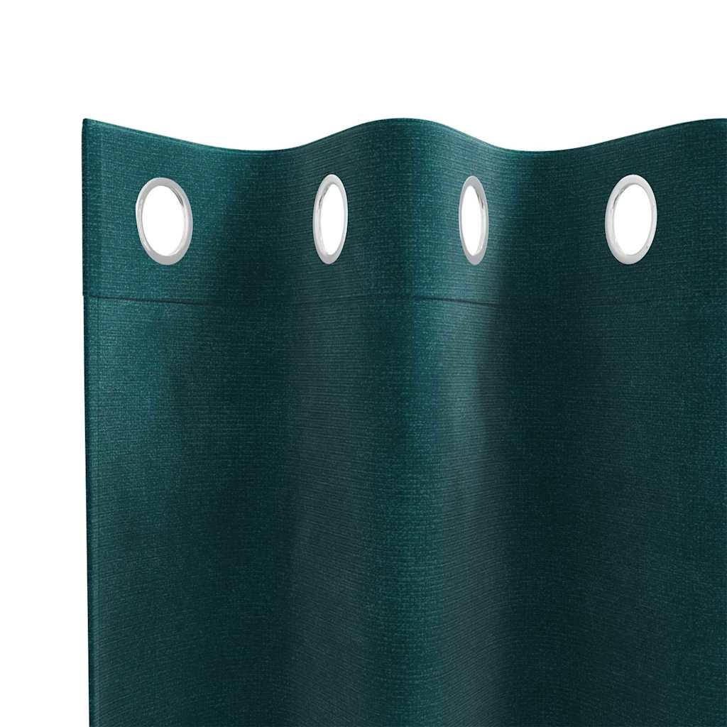 Blackout Curtains 2 pcs Dark Green 140 x 175 cm Velvet
