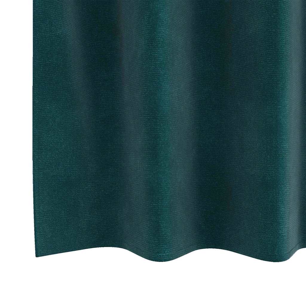 Blackout Curtains 2 pcs Dark Green 140 x 175 cm Velvet