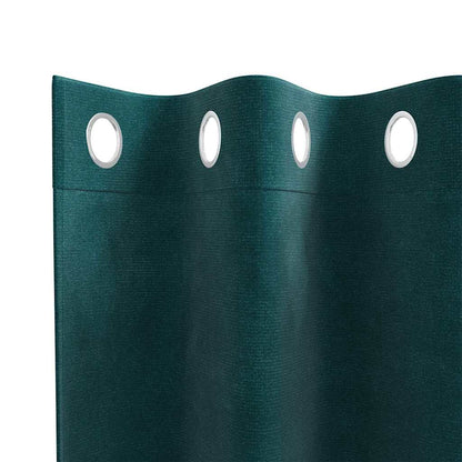 Blackout Curtains 2 pcs Dark Green 140 x 225 cm Velvet