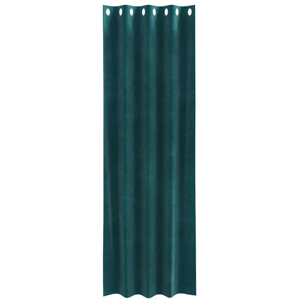 Blackout Curtains 2 pcs Dark Green 140 x 260 cm Velvet