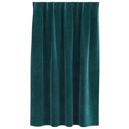 Blackout Curtains 2 pcs Dark Green 140 x 140 cm Velvet