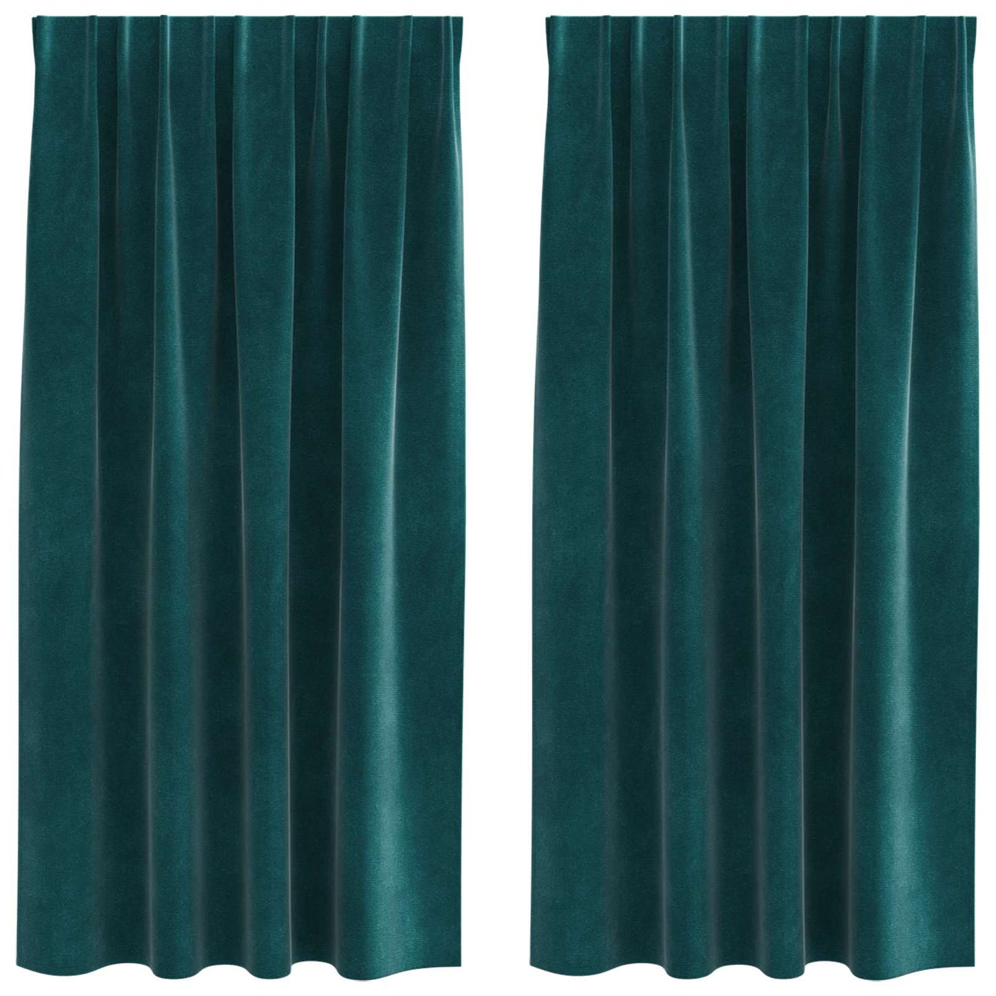 Blackout Curtains 2 pcs Dark Green 140 x 175 cm Velvet