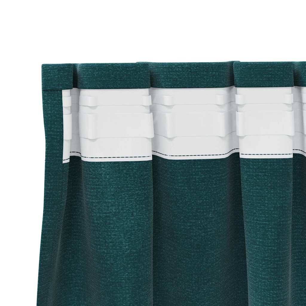 Blackout Curtains 2 pcs Dark Green 140 x 245 cm Velvet