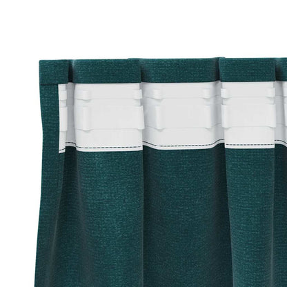 Blackout Curtains 2 pcs Dark Green 140 x 245 cm Velvet