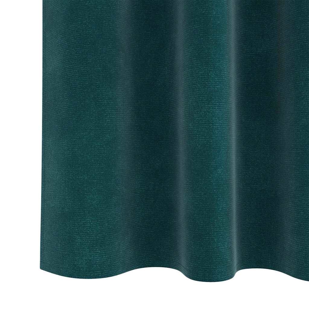 Blackout Curtains 2 pcs Dark Green 140 x 245 cm Velvet