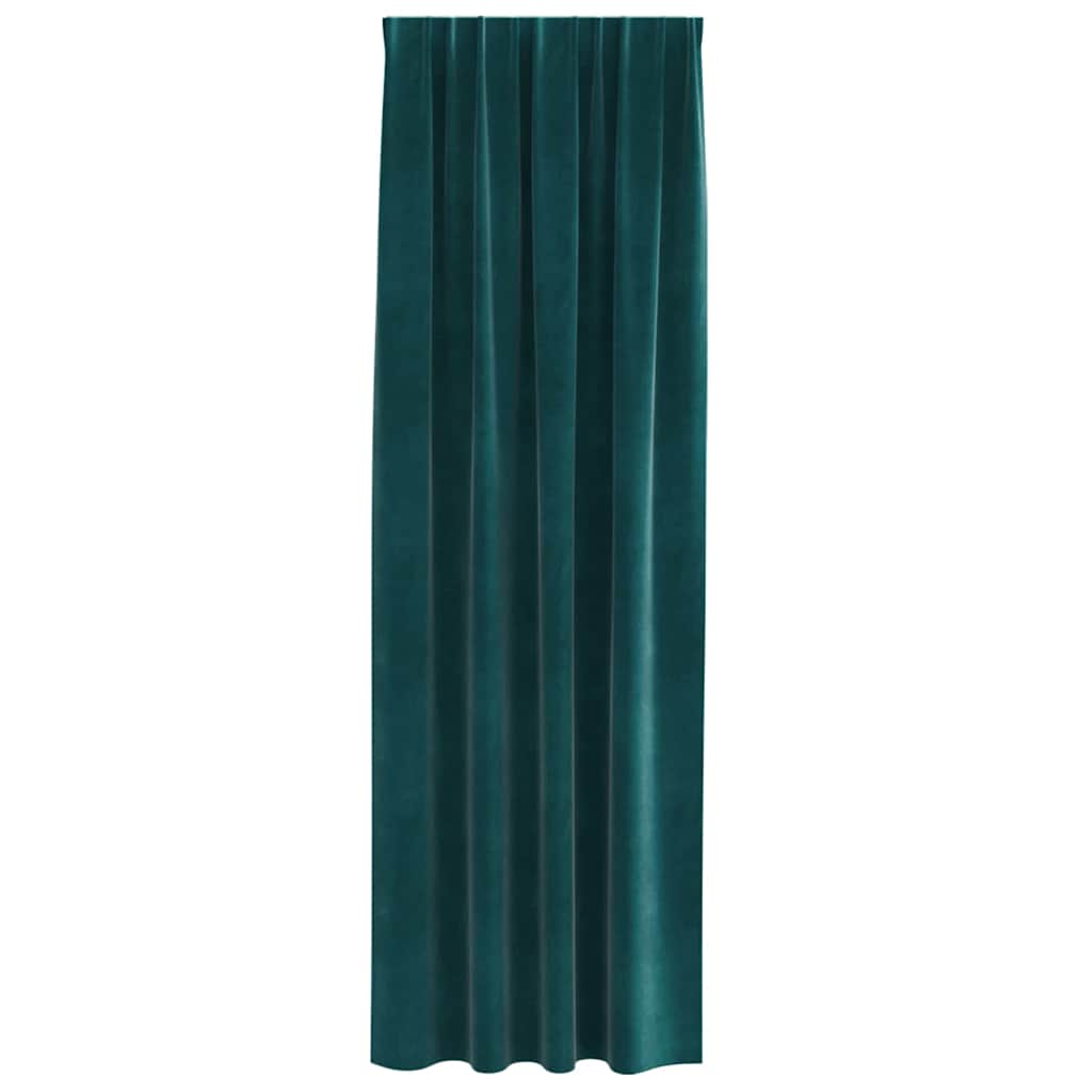Blackout Curtains 2 pcs Dark Green 140 x 245 cm Velvet