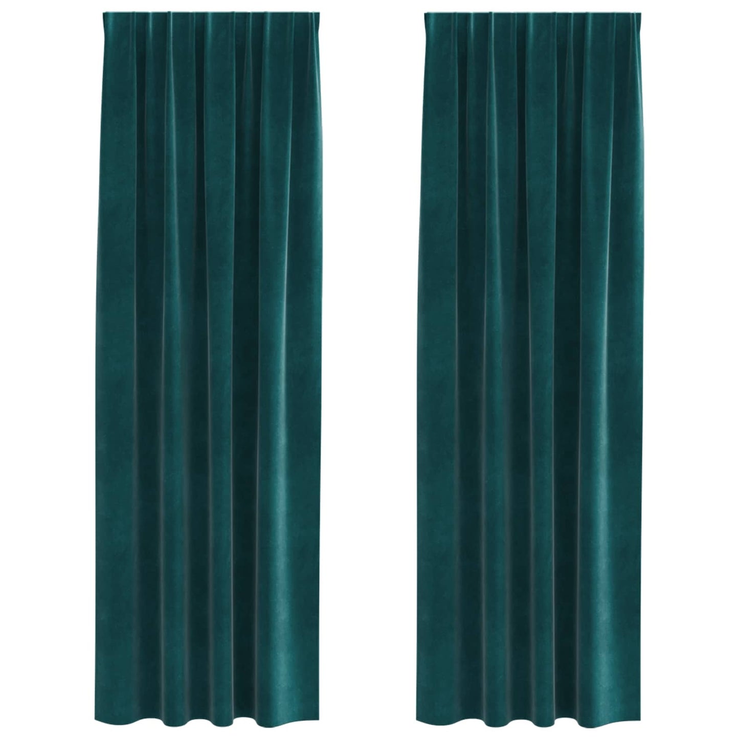 Blackout Curtains 2 pcs Dark Green 140 x 260 cm Velvet