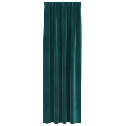 Blackout Curtains 2 pcs Dark Green 140 x 260 cm Velvet