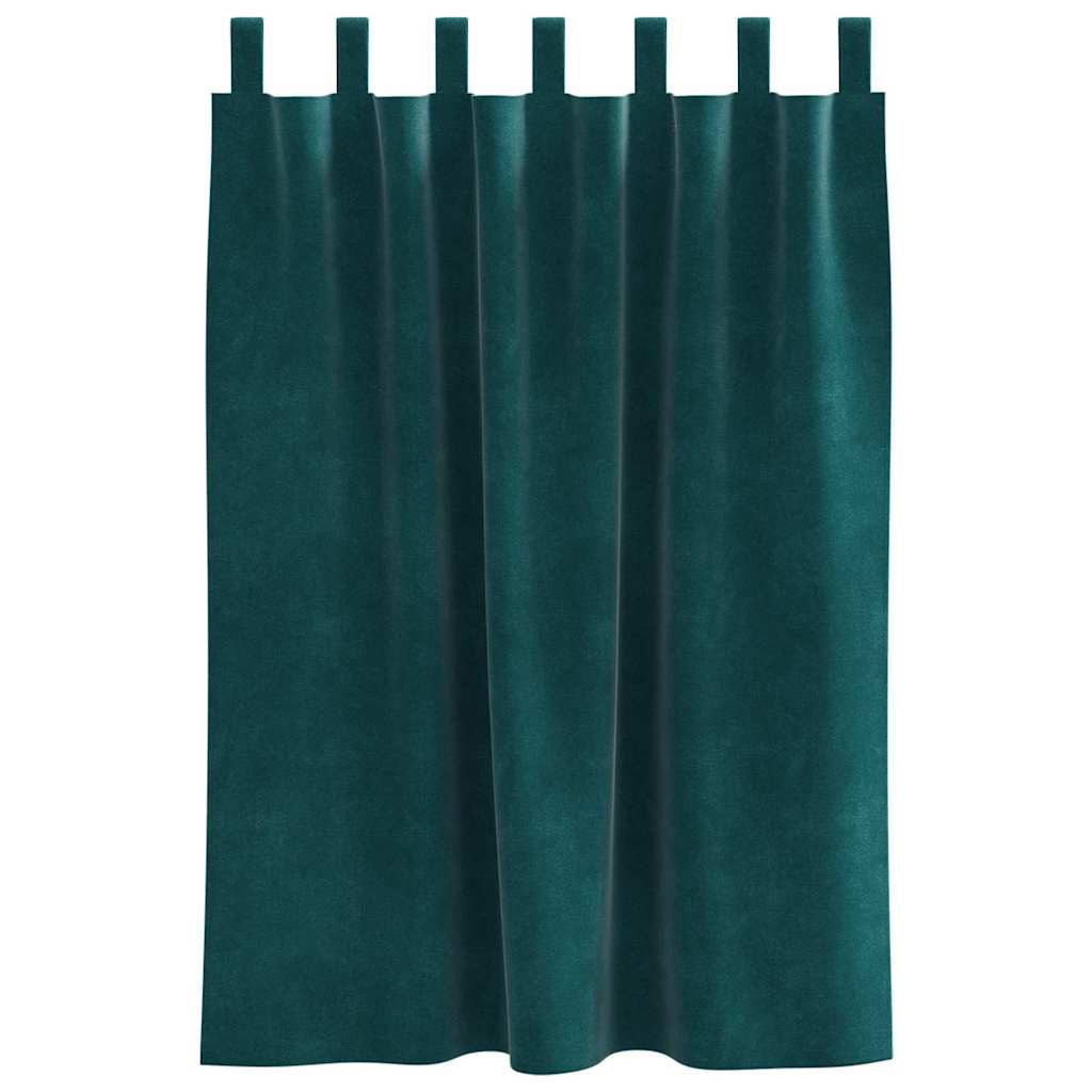 Blackout Curtains 2 pcs Dark Green 140 x 140 cm Velvet
