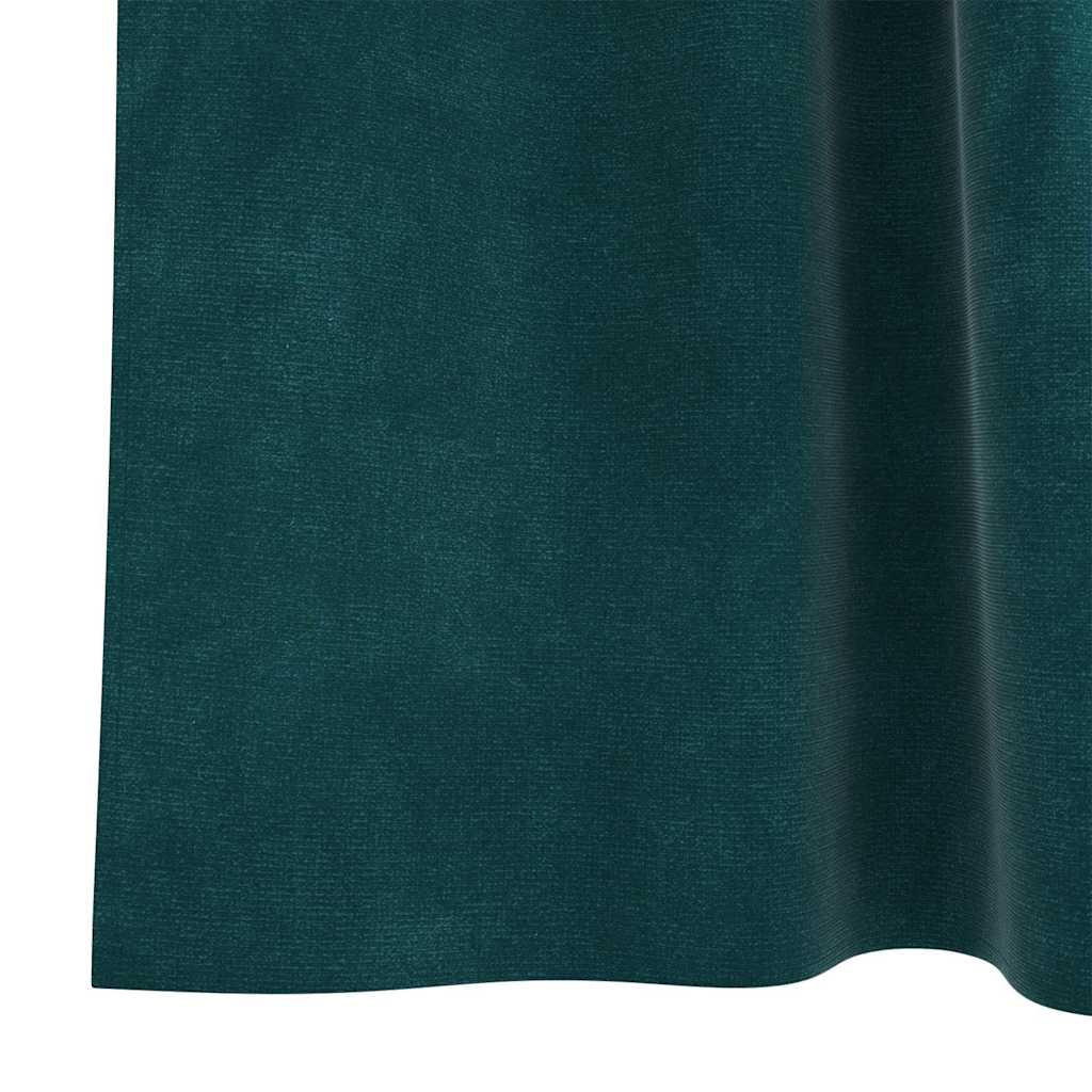 Blackout Curtains 2 pcs Dark Green 140 x 175 cm Velvet