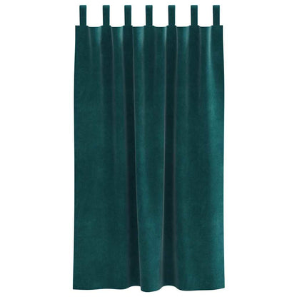 Blackout Curtains 2 pcs Dark Green 140 x 175 cm Velvet