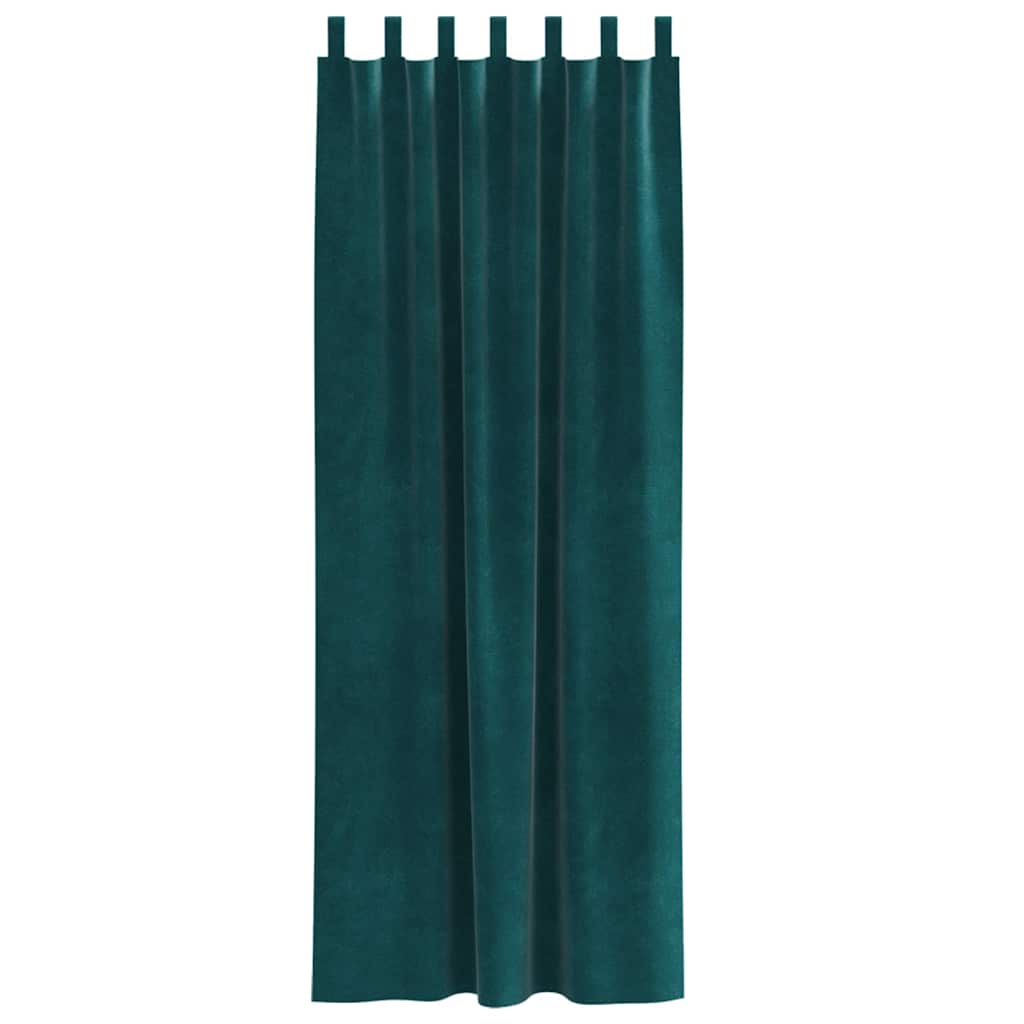 Blackout Curtains 2 pcs Dark Green 140 x 225 cm Velvet