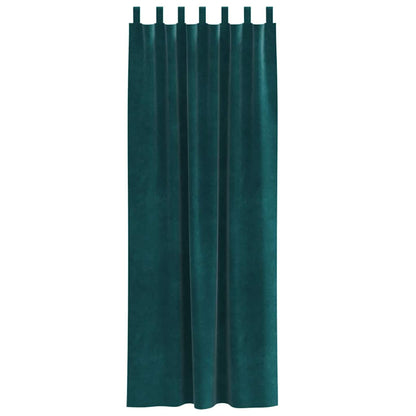 Blackout Curtains 2 pcs Dark Green 140 x 225 cm Velvet