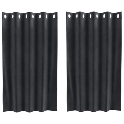 Blackout Curtains 2 pcs Dark Grey 140 x 140 cm Velvet
