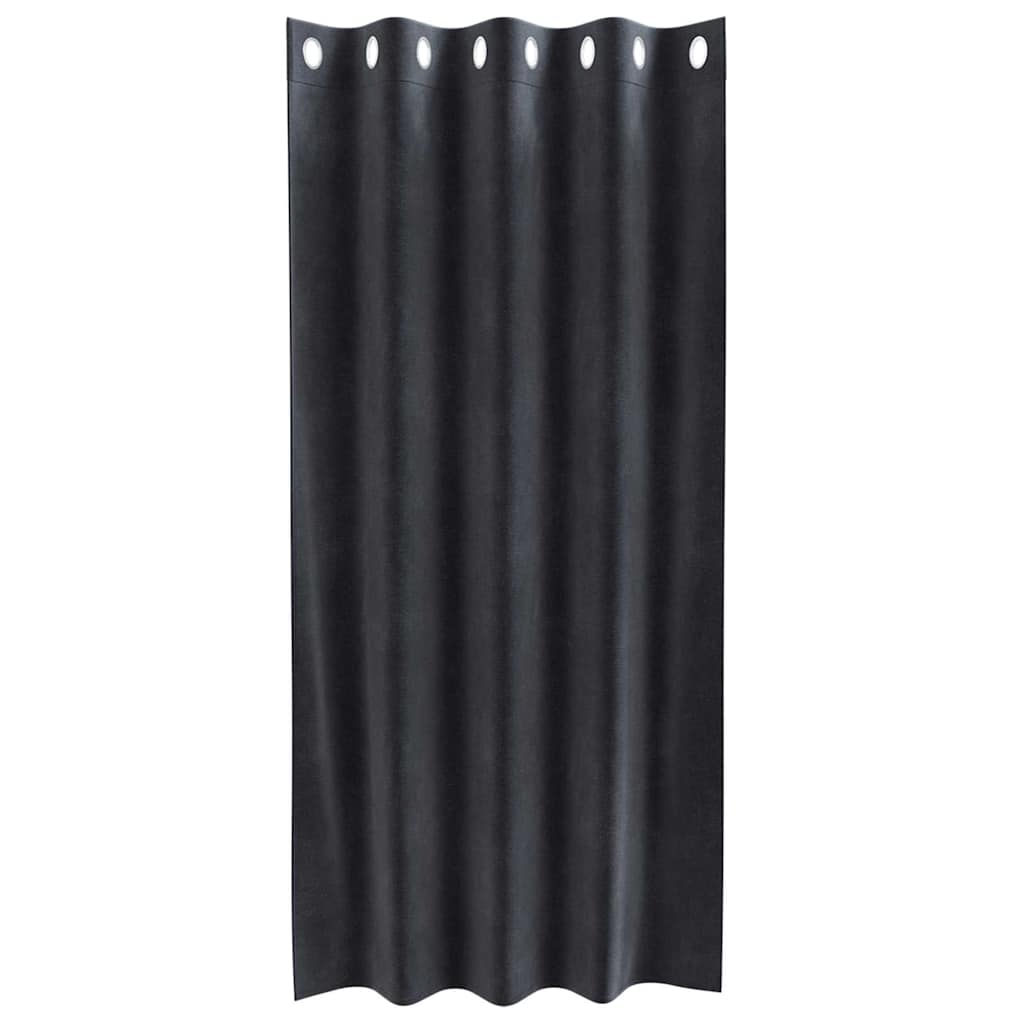 Blackout Curtains 2 pcs Dark Grey 140 x 175 cm Velvet