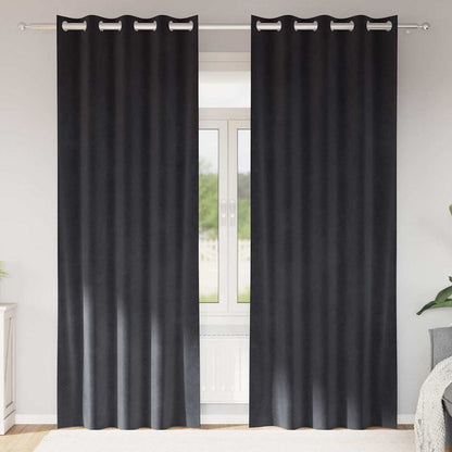 Blackout Curtains 2 pcs Dark Grey 140 x 225 cm Velvet