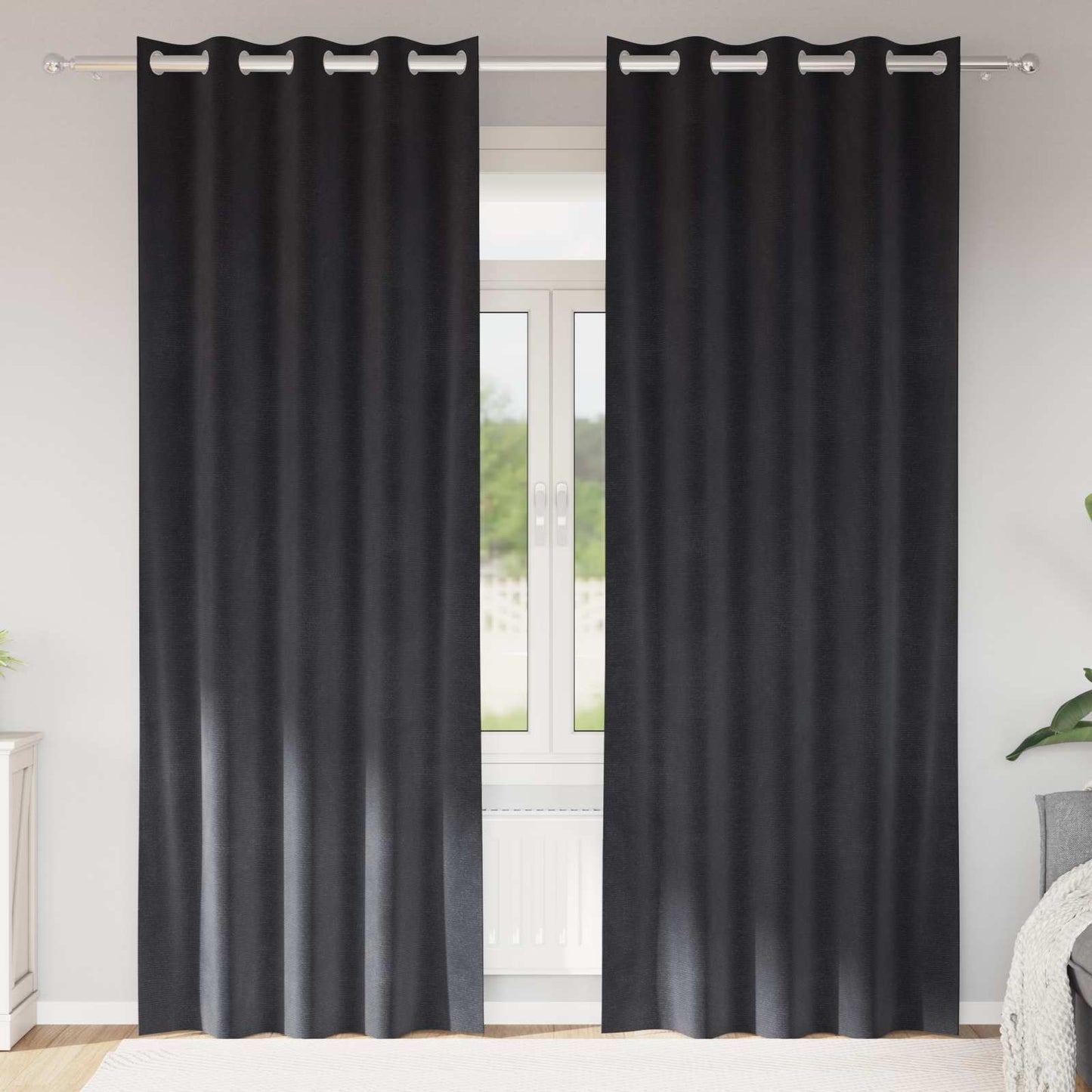 Blackout Curtains 2 pcs Dark Grey 140 x 245 cm Velvet