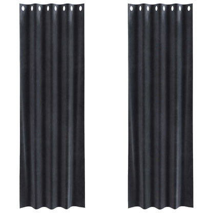 Blackout Curtains 2 pcs Dark Grey 140 x 245 cm Velvet