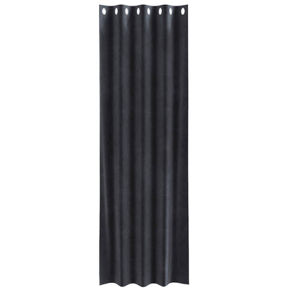 Blackout Curtains 2 pcs Dark Grey 140 x 245 cm Velvet