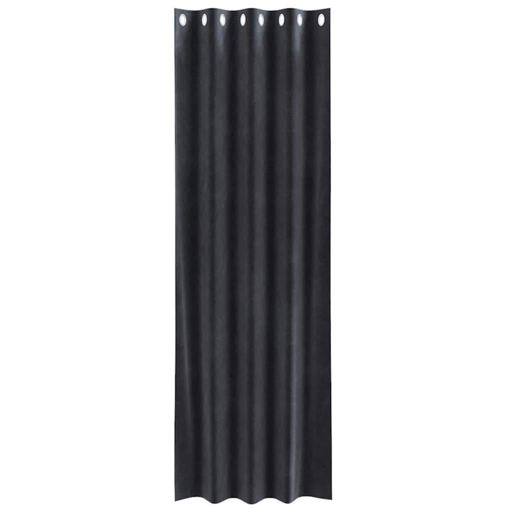 Blackout Curtains 2 pcs Dark Grey 140 x 260 cm Velvet