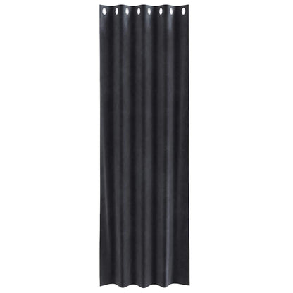 Blackout Curtains 2 pcs Dark Grey 140 x 260 cm Velvet