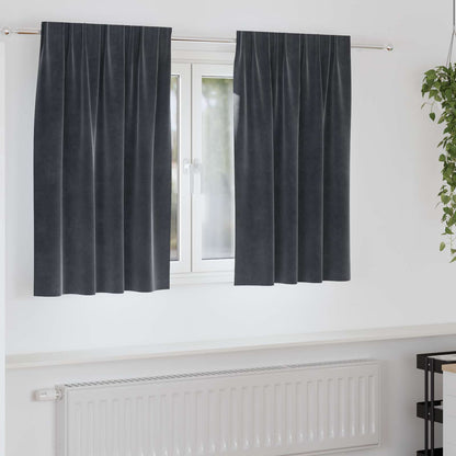 Blackout Curtains 2 pcs Dark Grey 140 x 140 cm Velvet